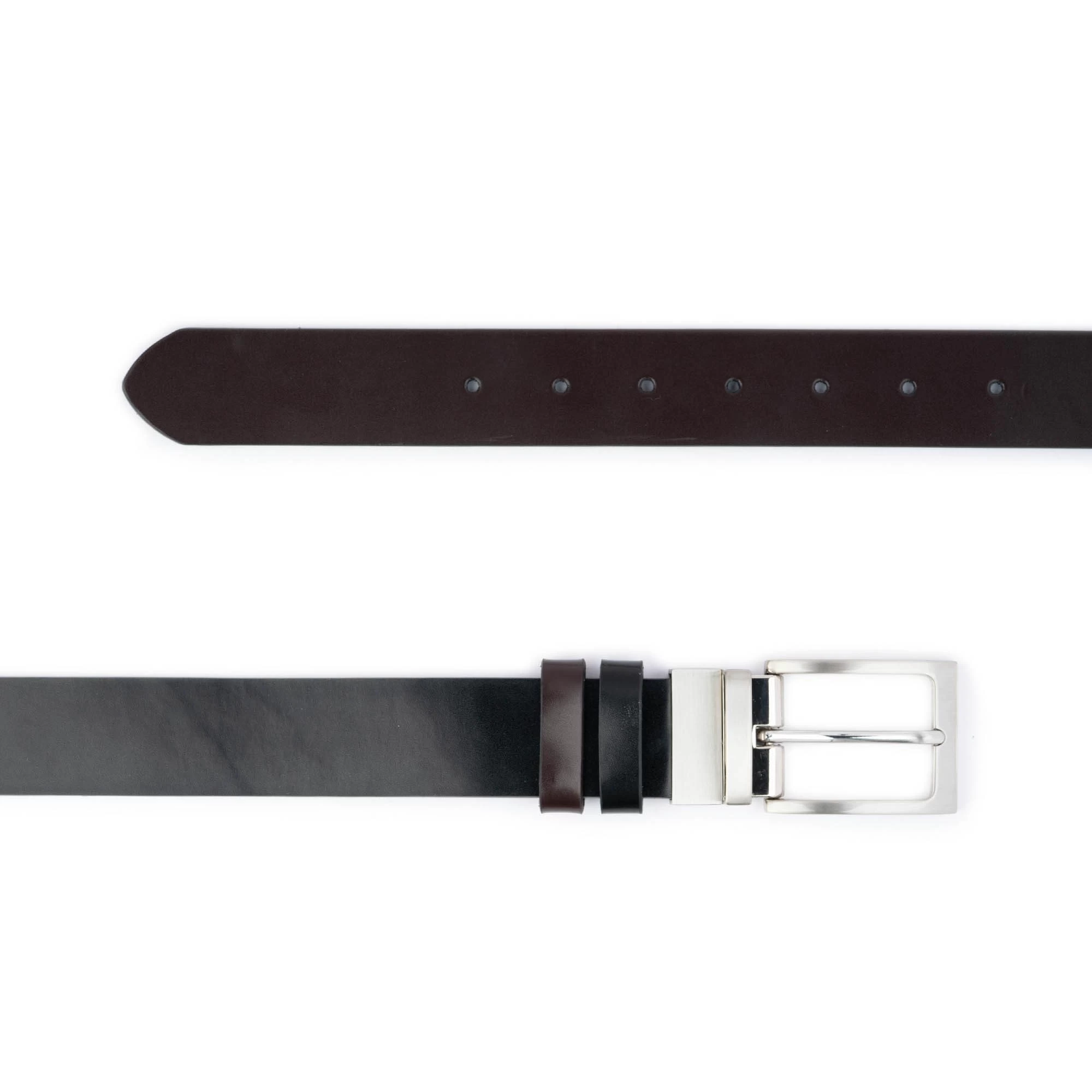 Reversible Vegan Belt Mens Black Brown 3.5 Cm 6 Reversible Vegan Belt Mens Black Brown 3.5 Cm - Image 4