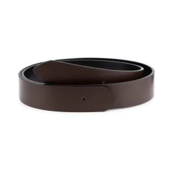 Reversible Vegan Leather Belt Strap – Black Brown 35 Mm