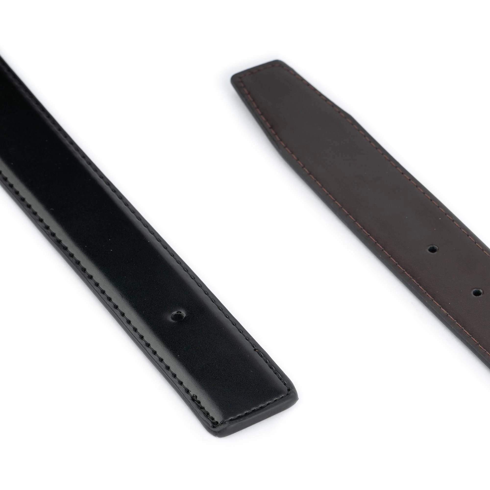 Reversible Vegan Leather Belt Strap With Hole For Buckle 6 Reversible Vegan Leather Belt Strap With Hole For Buckle - Image 4