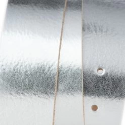 Silver Leather Strap For Belt For Buckles Replacement 4.0 Cm -Belt Shop silver leather strap for belt for buckles replacement 4.0 cm 4