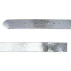 Silver Leather Strap For Belt For Buckles Replacement 4.0 Cm -Belt Shop silver leather strap for belt for buckles replacement 4.0 cm 5