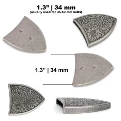 Western Metal Belt End Tips 25-40 Mm -Belt Shop silver metal end belt tip 34 mm collage 1