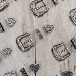 Silver Western Belt Buckle Mens 3 Piece Set 40 Mm -Belt Shop silver western belt buckle mens 3 piece set 40 mm live 2