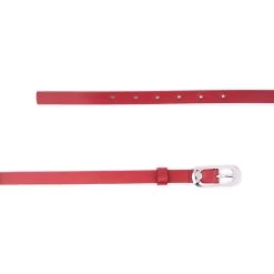 Skinny Ladies Red Belt For Dress – Real Leather