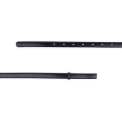 Skinny Leather Belt Strap For Buckles Black 1.5 Cm