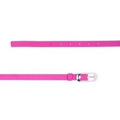 Skinny Pink Leather Belt For Ladies Dress -Belt Shop skinny pink leather belt for ladies dress 2