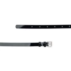 Skinny Women’s Patent Leather Belt For Dress – Black 1.5 Cm