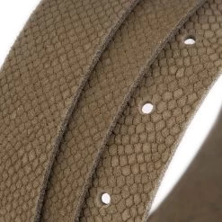 Snake Emboss Khaki Green Suede Leather Belt With Gold Buckle -Belt Shop snake emboss khaki green suede leather belt with gold buckle 5