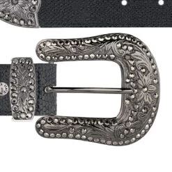 Snake Print Western Belts For Ladies Rhinestone Buckle