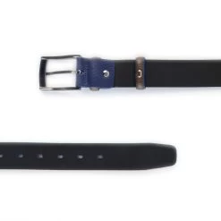 Stylish Top Grain Leather Belt – Brown Blue -Belt Shop stylish top grain leather belt brown blue 351127 3