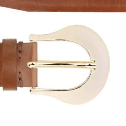 Stylish Womens Brown Belt With Gold Buckle