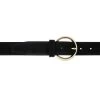 Suede Black Belt With Golden Round Buckle 1 Suede Black Belt With Golden Round Buckle -Belt Shop suede black belt with golden round buckle 75usd 2