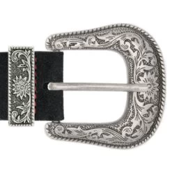 Suede Black Ranger Belt – Red Stitching