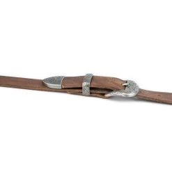 Tan Leather Western Belt With Silver Buckle -Belt Shop tan leather western belt with silver buckle 4