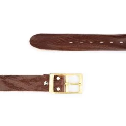 Thick Brown Jeans Belt With Brass Buckle 7 Thick Brown Jeans Belt With Brass Buckle -Belt Shop thick brown jeans belt with brass buckle 3