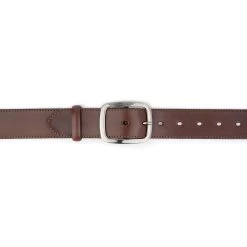 Thick Womens Belt For Jeans 4.0 Cm Brown Real Leather