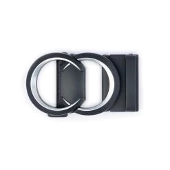 Two Circle Ratchet Belt Buckle Replacement Black Silver