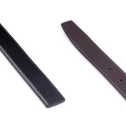 Vegan Black Brown Reversible Belt Strap 2.8 Cm -Belt Shop vegan black brown reversible belt strap 2.8 cm 3
