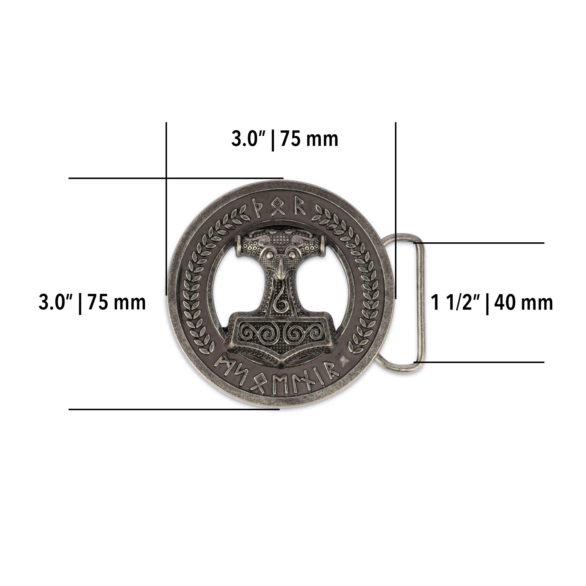 Viking Belt Buckle | Round Silver 40 Mm 5 Viking Belt Buckle | Round Silver 40 Mm - Image 3