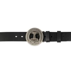 Viking Black Full Grain Leather Belt | Norse Buckle