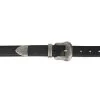 Western Belt With Silver Buckle | Black Full Grain Leather 30 Mm -Belt Shop western belt with silver buckle black full grain leather 30 mm 28 40 55usd 2