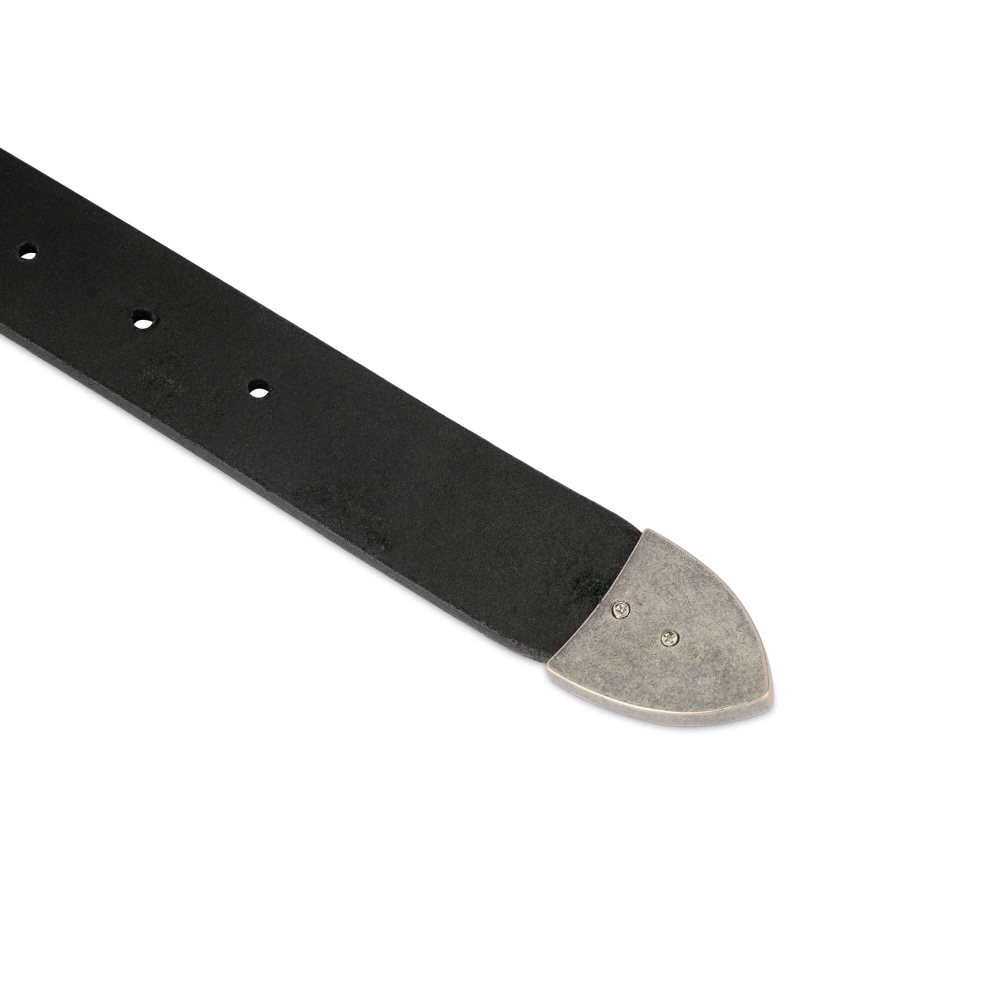 Western Belt With Silver Buckle | Black Full Grain Leather 30 Mm 6 Western Belt With Silver Buckle | Black Full Grain Leather 30 Mm - Image 4