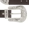 Western Bling Buckle Belt – Genuine Brown Leather