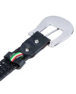 Western Braided Belt With Silver Rhinestone Buckle – 3.5cm -Belt Shop western braided belt with silver rhinestone buckle 3.5cm 65usd 1