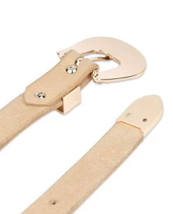 Western Natural Full Grain Leather Belt With Gold Buckle 8 Western Natural Full Grain Leather Belt With Gold Buckle -Belt Shop western natural full grain leather belt with gold buckle 1