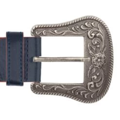 Western Navy Blue Belt For Mens Jeans – Red Edges
