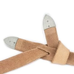 Western Tie Leather Belt – Natural With Silver Tips -Belt Shop western tie leather belt natural with silver tips 4