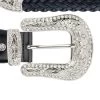 Western White Crystal Buckle Belt – Black Braided Leather -Belt Shop western white crystal buckle belt black braided leather copy
