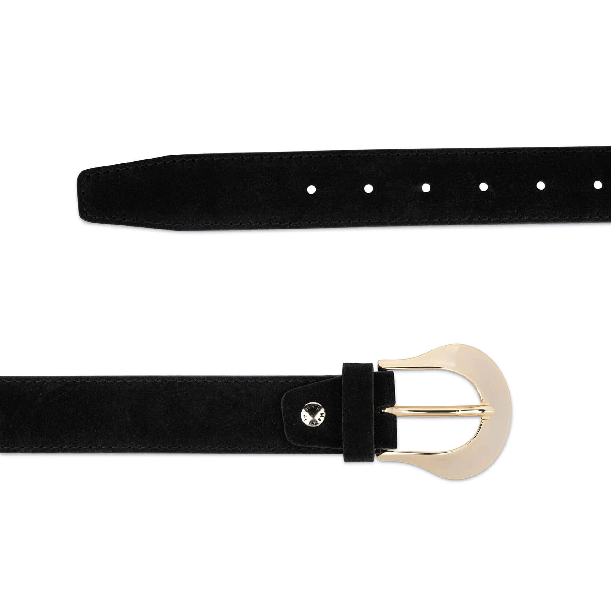 Western Women’s Black Suede Belt With Gold Buckle 4 Western Women’s Black Suede Belt With Gold Buckle - Image 2