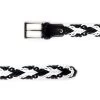 White Black Braided Mens Belt For Shorts -Belt Shop white black braided mens belt for shorts 351008 3