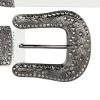 White Ladies Rhinestone Western Belt With Black Rhinestone Buckle
