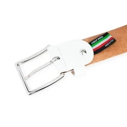 White Leather Belt With Black Hearts -Belt Shop white leather belt with black hearts 10