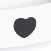 White Leather Belt With Black Hearts