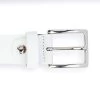 White Leather Belt With Red Hearts