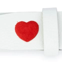 White Leather Belt With Red Hearts 14 White Leather Belt With Red Hearts -Belt Shop white leather belt with red hearts 5