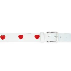 White Leather Belt With Red Hearts 15 White Leather Belt With Red Hearts -Belt Shop white leather belt with red hearts 6
