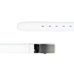 White Ratchet Mens Belt | 3.0 Cm Real Leather -Belt Shop white ratchet mens belt 3.0 cm real leather 3