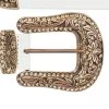 White Western Belt With Copper Crystal Buckle 2 White Western Belt With Copper Crystal Buckle -Belt Shop white western belt with copper crystal buckle copy
