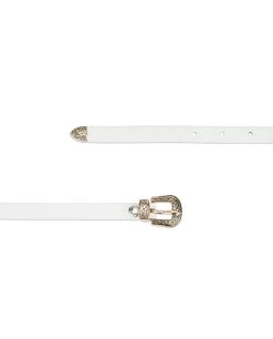 Western Girls White Belt | Rose Gold Buckle