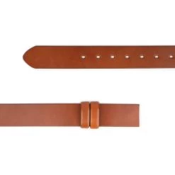 Wide Cognac Brown Belt Strap Without Buckle