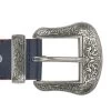 Wide Mens Blue Western Belt With Silver Buckle -Belt Shop wide mens blue western belt with silver buckle copy