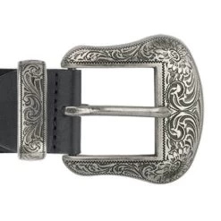 Wide Western Wear Mens Belt For Jeans With Silver Buckle