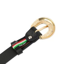 Women Black Leather Belt With Round Gold Buckle -Belt Shop women black leather belt with round gold buckle 28 40 55usd 4