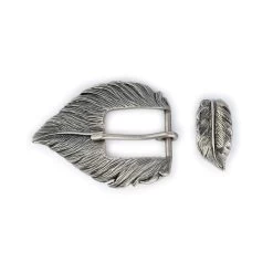 Women Leaf Belt Buckle 2 Piece Set | Solid Metal