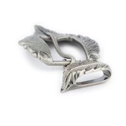 Feather Belt Buckle 2 Piece Set | Silver Solid Metal 11 Feather Belt Buckle 2 Piece Set | Silver Solid Metal -Belt Shop women leaf belt buckle 2 piece set solid metal 5