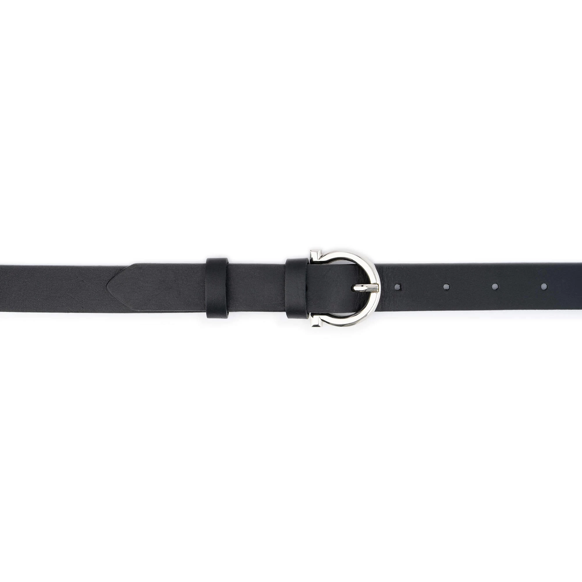 Women’s Black Leather Belt With Horseshoe Buckle 5 Women’s Black Leather Belt With Horseshoe Buckle - Image 3